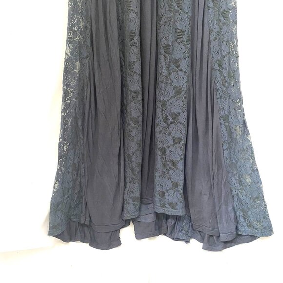 NWOT Indigo Thread Lace Jersey Dip Dye Maxi Dress XS Ombre Fairy Whimsigoth Boho - Picture 8 of 13